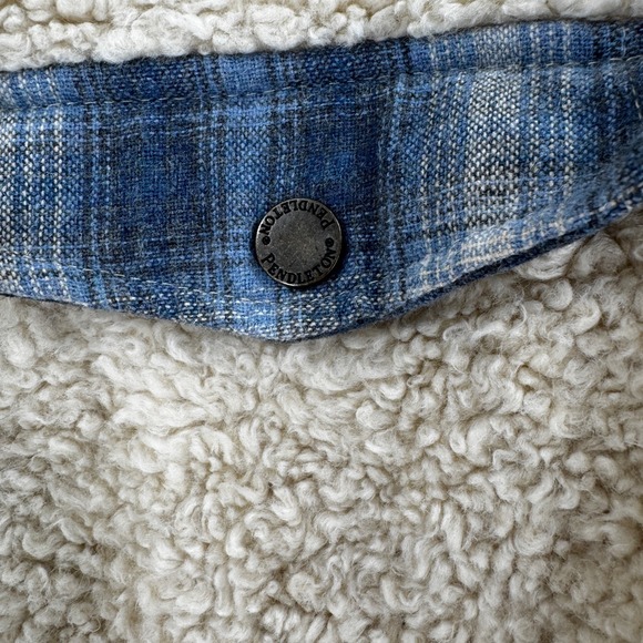 Pendleton Ladies' Fuzzy Zip Jacket Women's XL Beige Sherpa Coat Landman Cowgirl - Picture 4 of 10